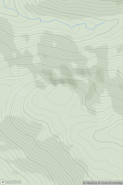 Thumbnail image for Cruach Bhuidhe [Mallaig to Fort William] [NM851874] showing contour plot for surrounding peak